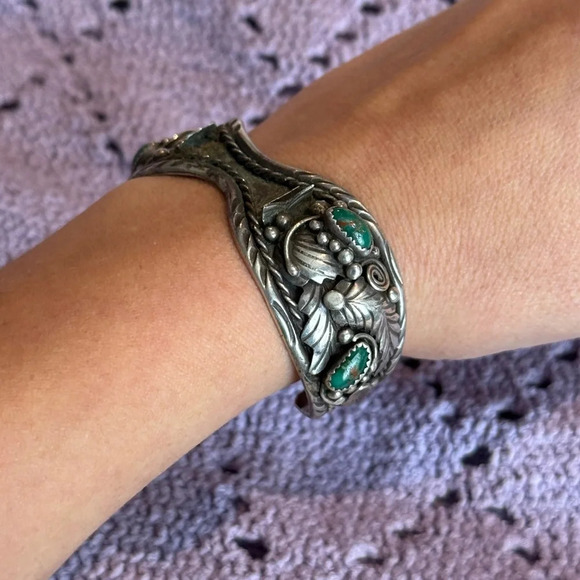 YAZZIE NAVAJO CUFF BRACELET 925 SILVER Mid 20th‎ Century - Picture 7 of 10